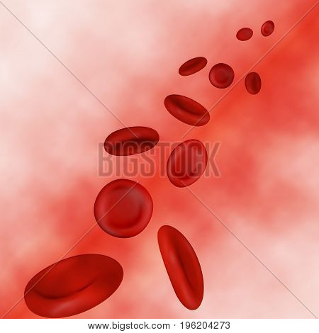 Vector Streaming Blood Cells. Abstract medical background