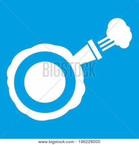 Whoopee cushion icon white isolated on blue background vector illustration