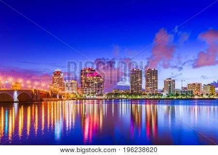 West Palm Beach, Florida, USA downtown cityscape.