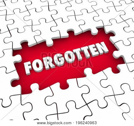 Forgotten Puzzle Pieces Hole Forgetting Memory 3d Illustration