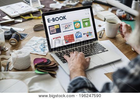 E-book digital magazine collection publishment download graphic