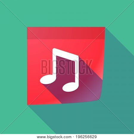 Long Shadow Paper Note With A Note Music