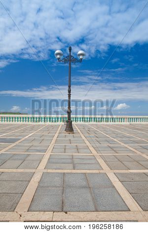 Empty El Sardinero beach promenade Santander Cantabria Spain