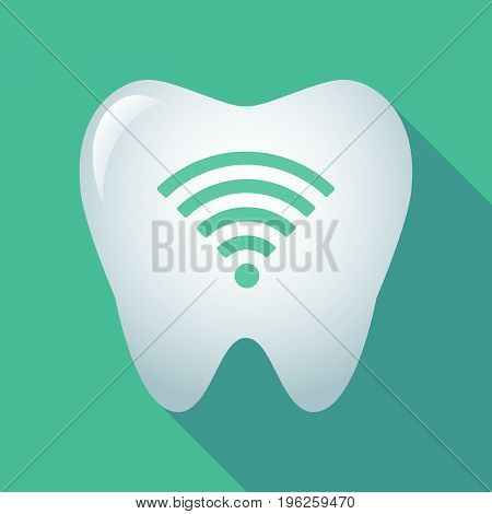 Long Shadow Tooth With A Radio Signal Sign