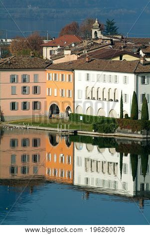 The Village Of Bissone On Lake Lugano