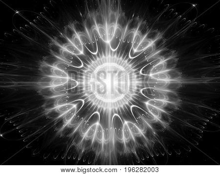 Artificial intelligence black and white abstract computer generated background 3D rendering