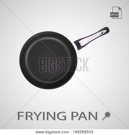 Metal Frying Pan Isolated On A White Background. Vector.