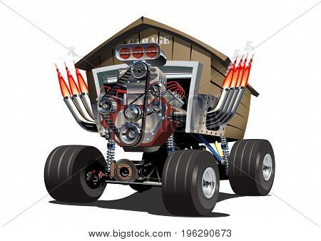 Cartoon Garage Truck. Available EPS-10 separated by groups for easy edit