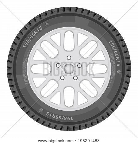 Car Wheel Isolated On A White Background. Vector.