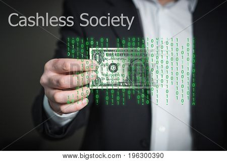 Concept of Cashless Society Digital money, wallet