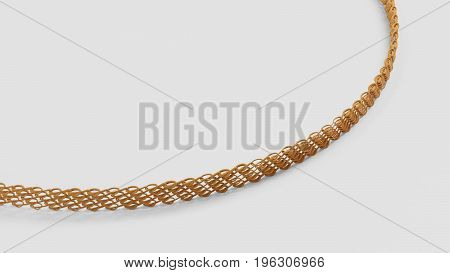 Close up shot of gold bracelet 3d render