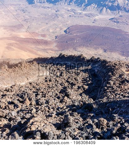 lava AA formed a river in the last eruption in tenerife