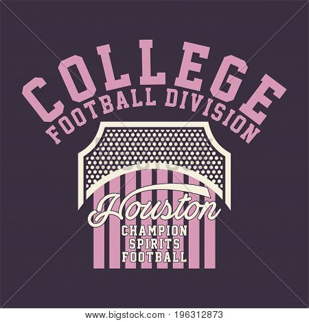 graphic design COLLEGE FOOTBALL DIVISION for shirt and print