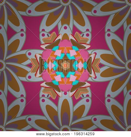Flowers On Colorful Background. Vector Illustration. Cute Floral Pattern In The Small Flower.