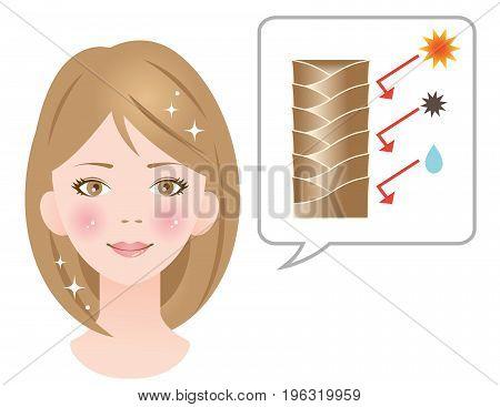 healthy hair cuticles protect from sun damage, UV rays, germs, dust, sweat, and humidity