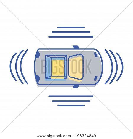 car transportation from above with sunroof vector illustration