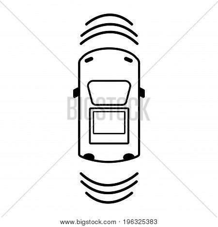 line car transportation from above with sunroof vector illustration