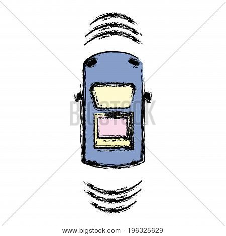 car transportation from above with sunroof vector illustration