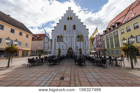 Schongau, Germany - October 2016: at the central town square