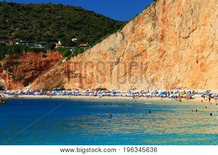 Porto Katsiki beach in Lefkada, Greece