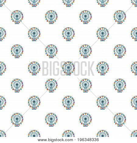 Ferris wheel pattern seamless repeat in cartoon style vector illustration
