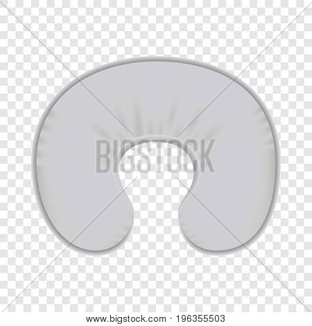 White neck pillow mockup. Realistic illustration of white neck pillow vector mockup for web
