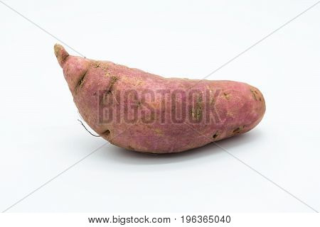 Fresh root potato on white background Isolated
