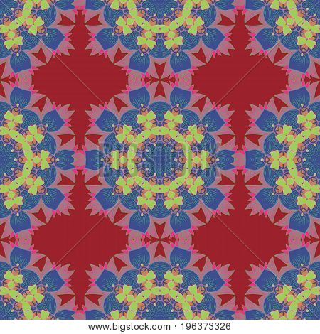 Vector Illustration. Abstract Mandala On A Colorful Background.