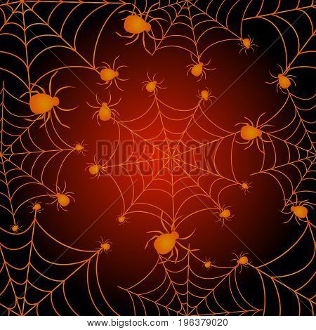 Abstract Seamless Pattern For Girls Or Boys. Creative Vector Background With Net, Spider, Halloween.