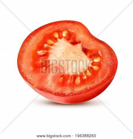 Sliced fresh tomato isolated on white background with clipping path.