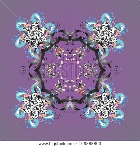 Vector Illustration. Vector Christmas Abstract Colorful Background With Cute Snowflake. Christmas Ba