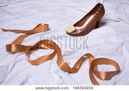 tasty milk chocolate handmade shoe sweet present