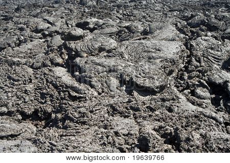 Fluxo vulcânico frio em detalhe