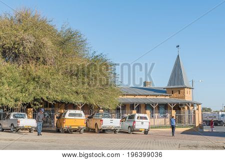 KEETMANSHOOP NAMIBIA - JUNE 13 2017: The first pharmacy building built 1909 in Keetmanshoop the capital town of the Karas Region of Namibia