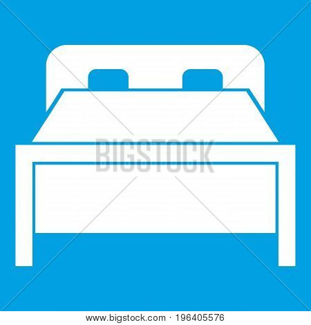 Double bed in simple style isolated on white background vector illustration