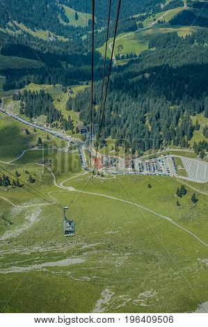 Cable car at work in Santis Switzerland