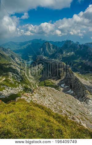 Mountain view from Santis cable station Switzerland