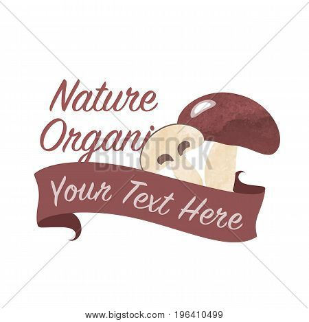 Colorful Watercolor Texture Vector Nature Organic Vegetable Banner Fungous Mushroom