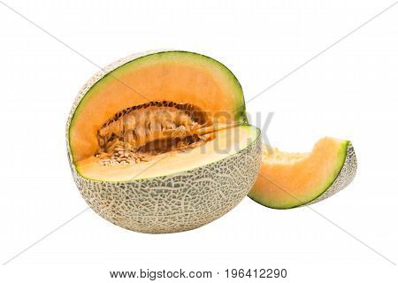 Melon isolated on white background Japanese sweet fruit