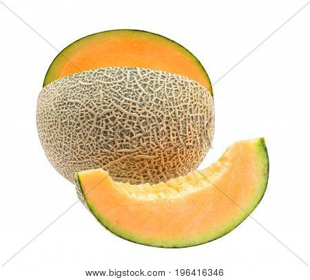 Melon isolated on white background Japanese sweet fruit