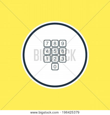 Beautiful Laptop Element Also Can Be Used As Number Keypad Element. Vector Illustration Of Numpad Outline.