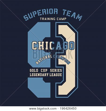 graphic design superior team chicago national champion for shirt and print