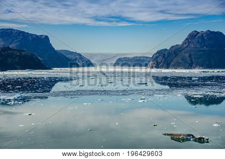 Glacier in a sunny day near Narsarsuaq Greenland