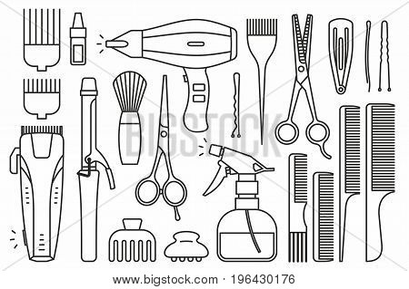 vector collection of isolated barber shop tools icons