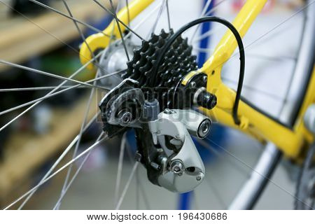 Bicycle wheel, closeup