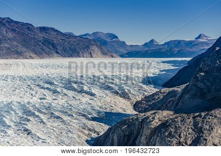 Glacier in a sunny day near Narsarsuaq Greenland