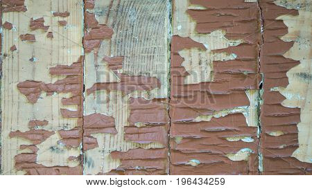 texture of painted boards with exfoliated paint.