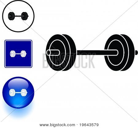 Barbell vægte symbol tegn og knap