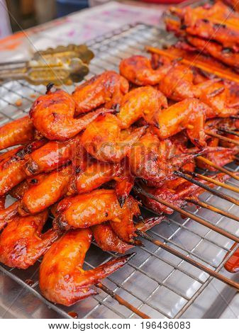 grilled chicken rosting chicken bbq Thai local street food