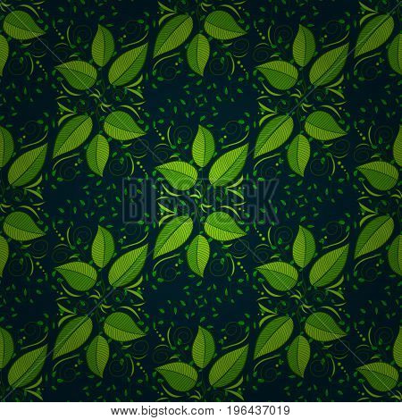 Flat Leaf Elements Design. Trendy seamless Floral Pattern In Vector illustration. Colour Summer Theme seamless pattern Background. Beautiful fabric pattern.